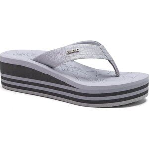 🆕 Grey Vegan Platform Flip Flops Sandals Arch Support Summer Shoes Women’s